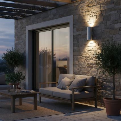 Ideal Lux - Ulkoseinävalaisin GUN 1xE27/60W/230V 31 cm IP54 harmaa