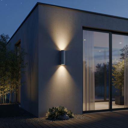 Ideal Lux - Ulkoseinävalaisin GUN 1xGU10/35W/230V 21 cm IP44 harmaa