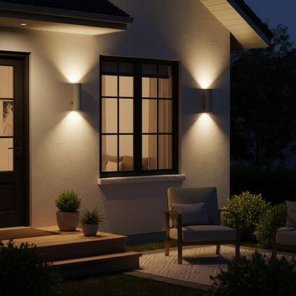 Ideal Lux - Ulkoseinävalaisin GUN 1xGU10/35W/230V 21 cm IP44 harmaa