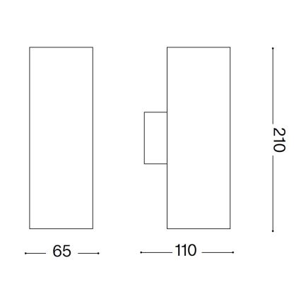 Ideal Lux - Ulkoseinävalaisin GUN 1xGU10/35W/230V 21 cm IP44 harmaa