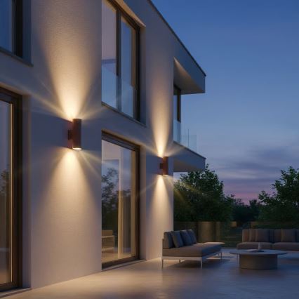 Ideal Lux - Ulkoseinävalaisin GUN 1xGU10/35W/230V 21 cm IP44 ruskea