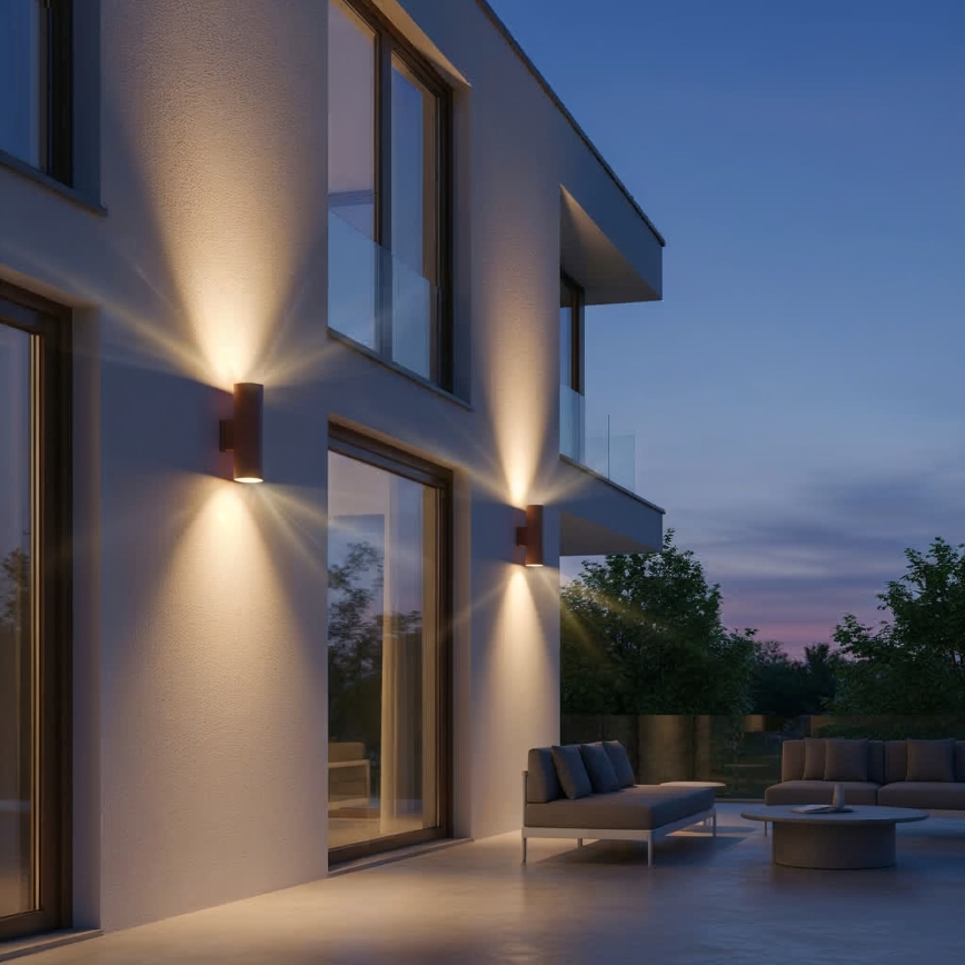 Ideal Lux - Ulkoseinävalaisin GUN 1xGU10/35W/230V 21 cm IP44 ruskea