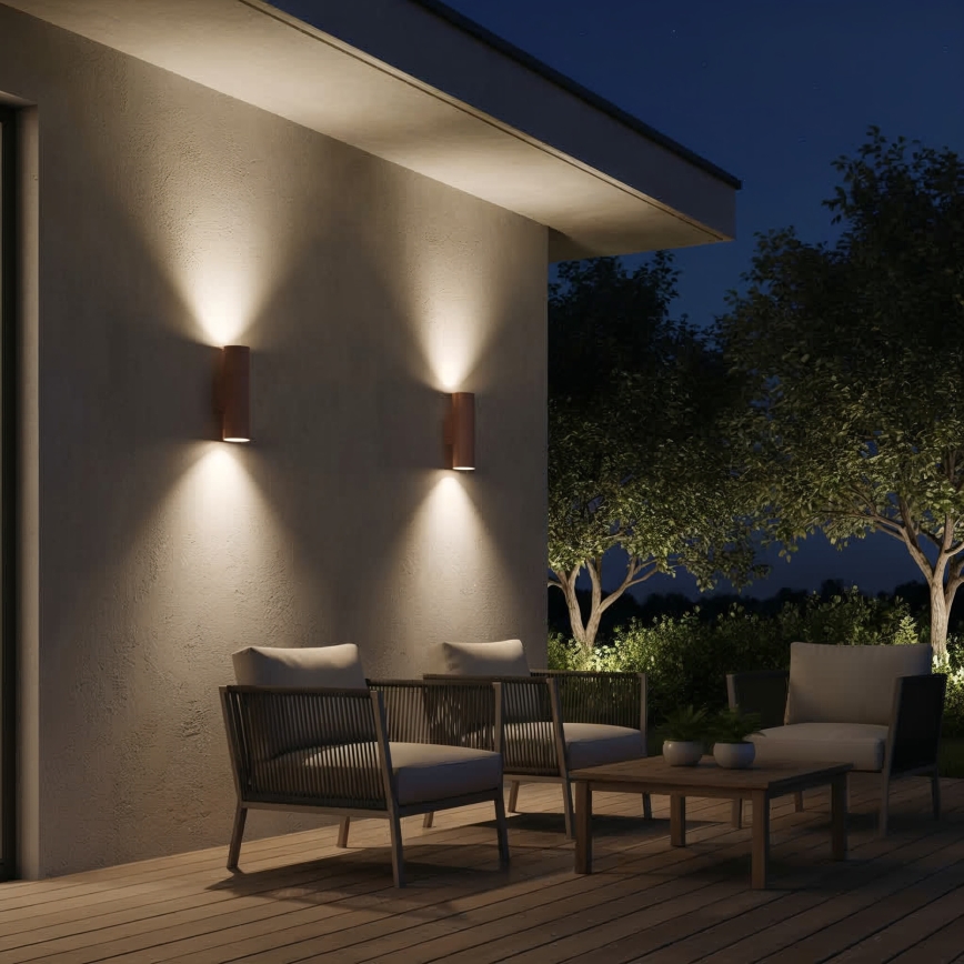 Ideal Lux - Ulkoseinävalaisin GUN 1xGU10/35W/230V 21 cm IP44 ruskea