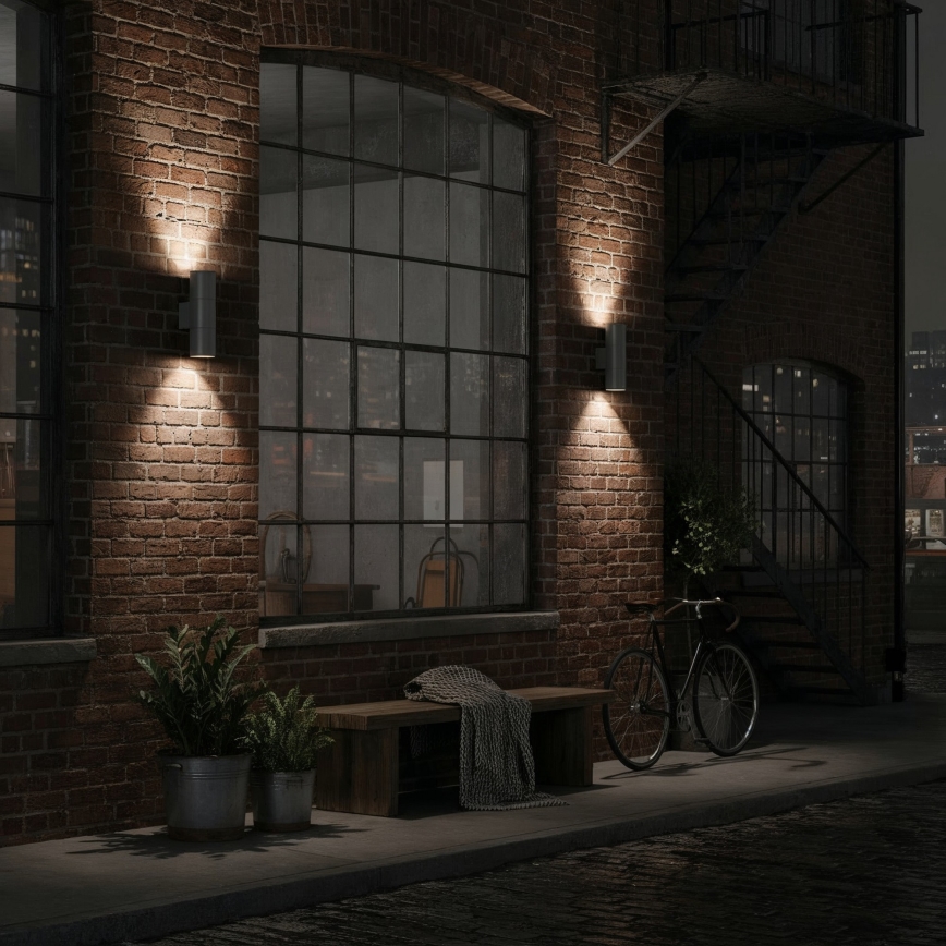 Ideal Lux - Ulkoseinävalaisin GUN 2xGU10/35W/230V IP44 antrasiitti