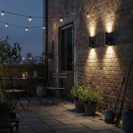 Ideal Lux - Ulkoseinävalaisin GUN 2xGU10/35W/230V IP44 antrasiitti