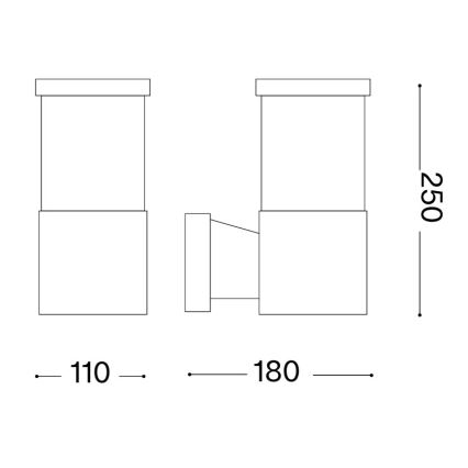 Ideal Lux - Ulkoseinävalaisin TRONCO 1xE27/42W/230V IP44 antrasiitti