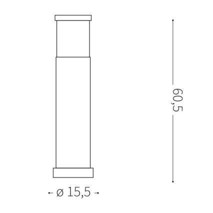 Ideal Lux - Ulkovalaisin 1xE27/42W/230V, 60 cm, IP65, antrasiitti
