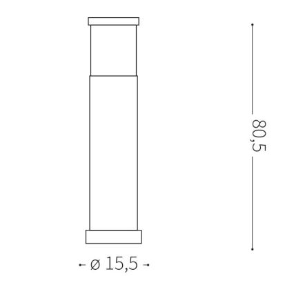Ideal Lux - Ulkovalaisin 1xE27/42W/230V 80 cm IP44 antrasiitti