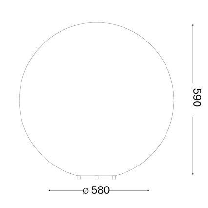 Ideal Lux - Ulkovalaisin DORIS 1xE27/60W/230V, halkaisija 58 cm, IP44, harmaa