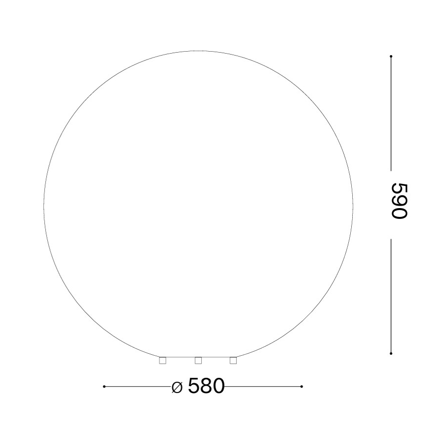 Ideal Lux - Ulkovalaisin DORIS 1xE27/60W/230V, halkaisija 58 cm, IP44, harmaa