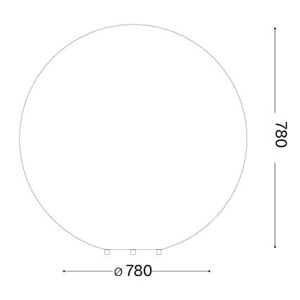 Ideal Lux - Ulkovalaisin DORIS 1xE27/60W/230V Ø 78 cm IP44 harmaa