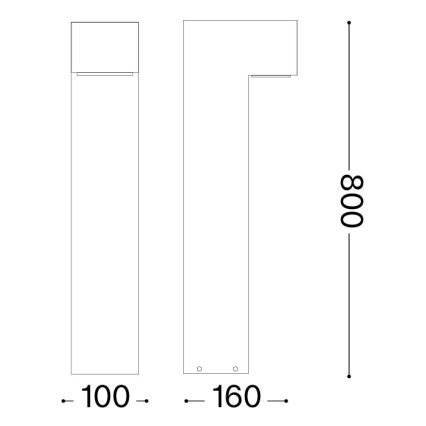 Ideal Lux - Ulkovalaisin SIRIO 1xGX53/9W/230V 80 cm IP65 ruskea