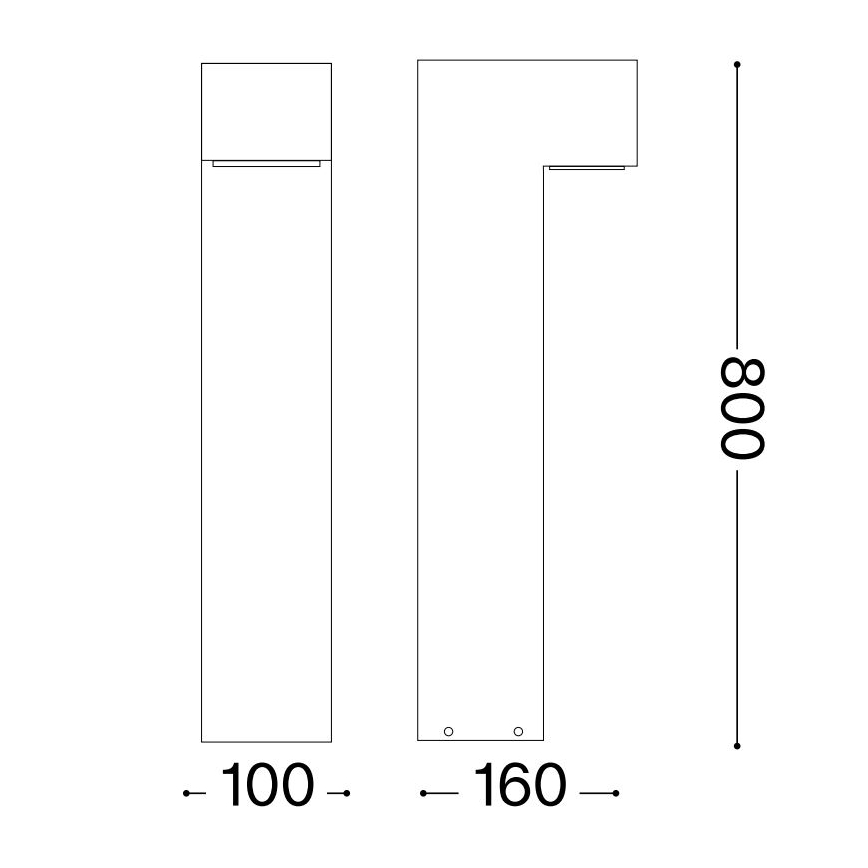 Ideal Lux - Ulkovalaisin SIRIO 1xGX53/9W/230V 80 cm IP65 valkoinen