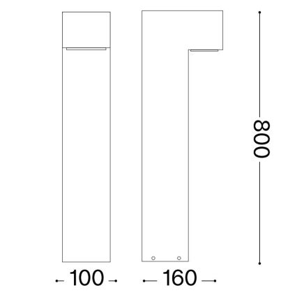 Ideal Lux - Ulkovalaisin SIRIO 2xG9/15W/230V IP44 antrasiitti