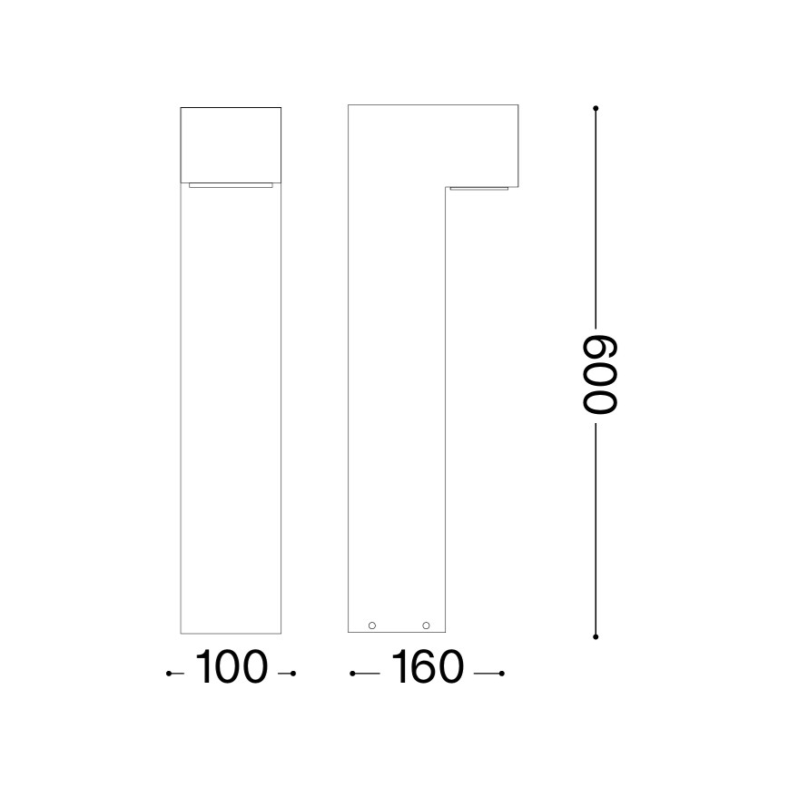 Ideal Lux - Ulkovalaisin SIRIO 2xGX53/9W/230V 60 cm IP65 ruskea