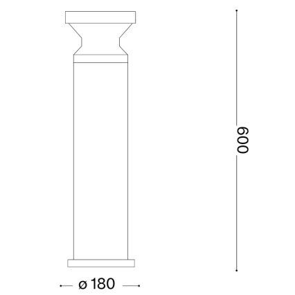 Ideal Lux - Ulkovalaisin TORRE 1xE27/15W/230V 60 cm IP65 musta