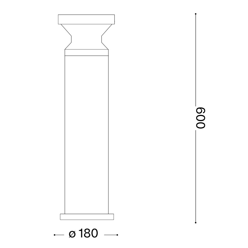 Ideal Lux - Ulkovalaisin TORRE 1xE27/15W/230V 60 cm IP65 musta