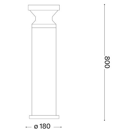 Ideal Lux - Ulkovalaisin TORRE 1xE27/15W/230V 80 cm IP65 antrasiitti