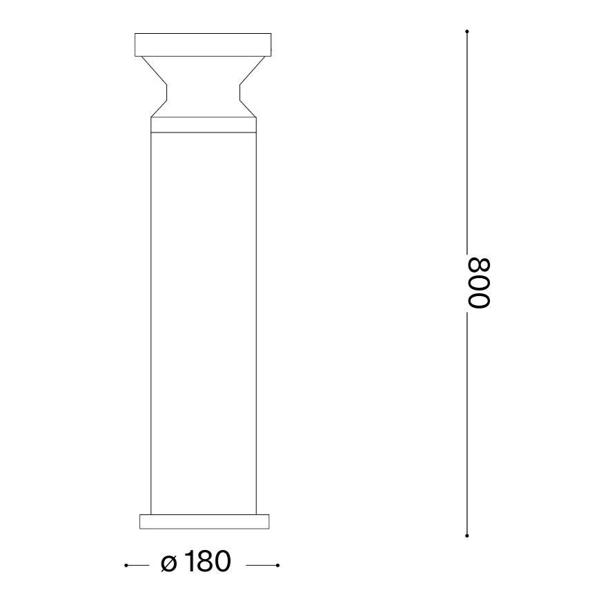 Ideal Lux - Ulkovalaisin TORRE 1xE27/15W/230V 80 cm IP65 antrasiitti
