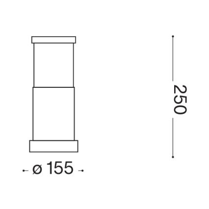 Ideal Lux - Ulkovalaisin TRONCO 1xE27/42W/230V 25 cm IP65 musta