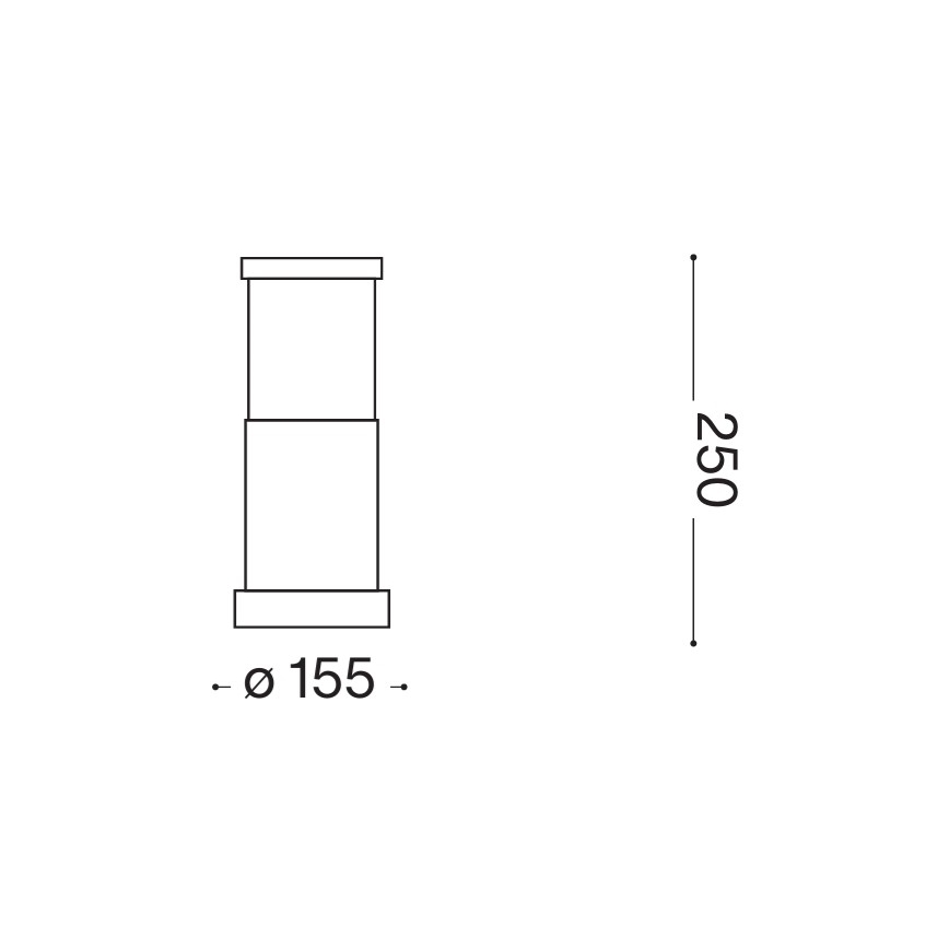 Ideal Lux - Ulkovalaisin TRONCO 1xE27/42W/230V 25 cm IP65 musta