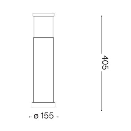 Ideal Lux - Ulkovalaisin TRONCO 1xE27/42W/230V 40 cm IP65 musta