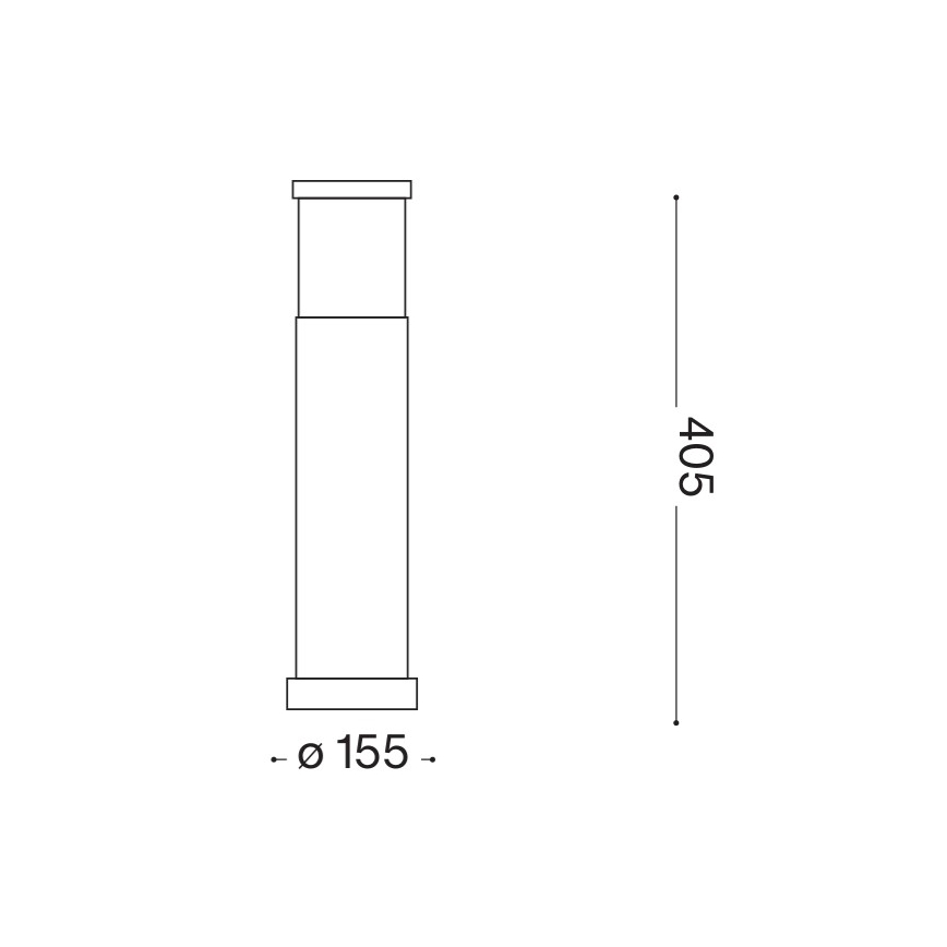 Ideal Lux - Ulkovalaisin TRONCO 1xE27/42W/230V 40 cm IP65 musta