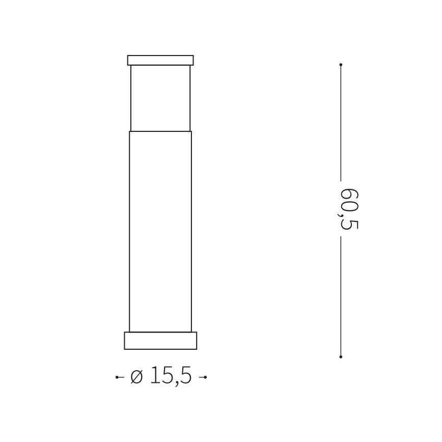 Ideal Lux - Ulkovalaisin TRONCO 1xE27/42W/230V 60 cm IP65 antrasiitti