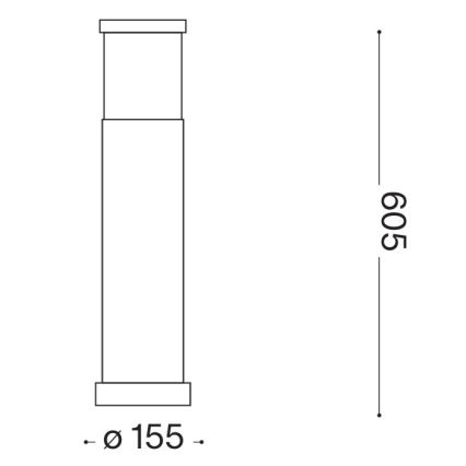 Ideal Lux - ulkovalaisin TRONCO 1xE27/42W/230V 60 cm IP65 musta