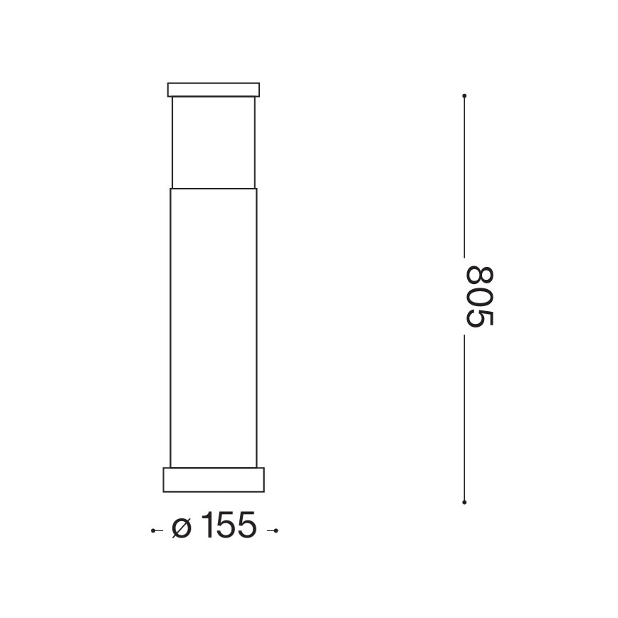 Ideal Lux - ulkovalaisin TRONCO 1xE27/42W/230V 80 cm IP65, harmaa