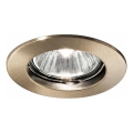 Ideal Lux - Upotettava JAZZ-kattovalaisin 1xGU10/50W/230V, Ø 7,7 cm, pronssi