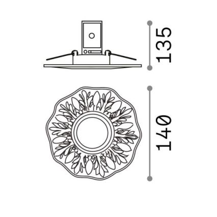 Ideal Lux - Upotettava kattovalaisin POLKA 1xGU10/50W/230V valkoinen