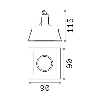 Ideal Lux - Uppovalaisin FUNKY 1xGU10/50W/230V 9x9 cm mattakromi