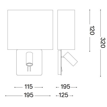 Ideal Lux - Vaihtovarjostin seinävalaisimeen GEA beige