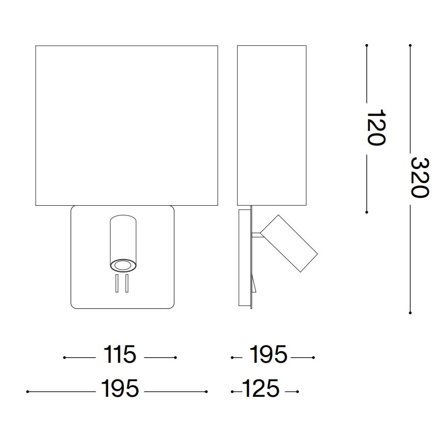 Ideal Lux - Vaihtovarjostin seinävalaisimeen GEA beige