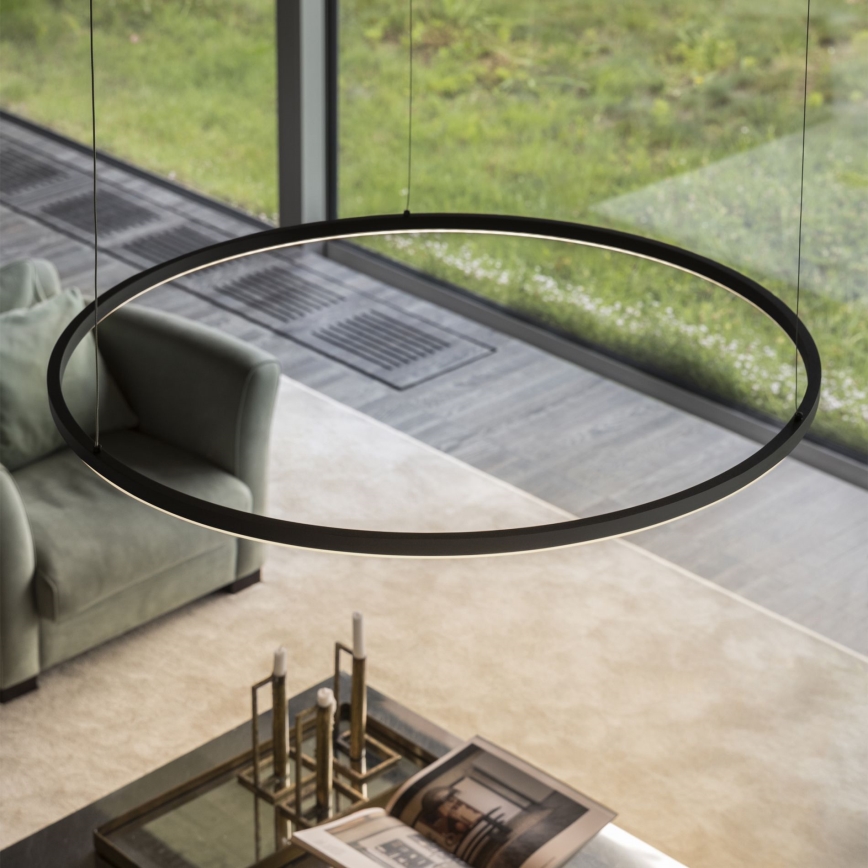 Ideal Lux - LED-riippuvalaisin vaijerilla ORACLE SLIM, 83 W / 230 V, 4000 K CRI 90, Ø 150 cm, musta