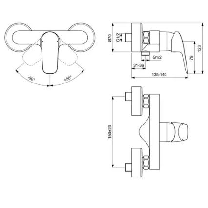 Ideal Standard B1720AA - CERAFLEX-suihkusekoitin, kiiltävä kromi