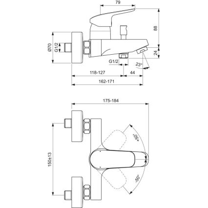 Ideal Standard B1721AA - CERAFLEX ammehana, kiiltävä kromi