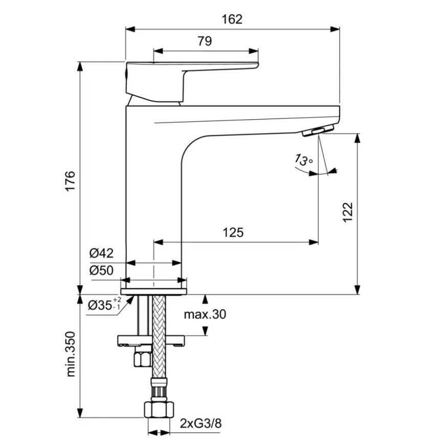 Ideal Standard BC554AA - CERAFINE MODEL O pesuallashana 17,6 cm, kiiltävä kromi