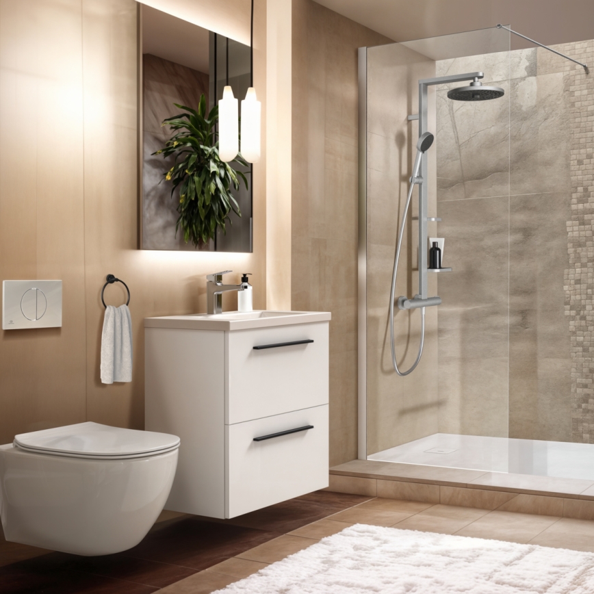 Ideal Standard BD583SI - CERATHERM ALU+ termostaattinen suihkusarja, hopea
