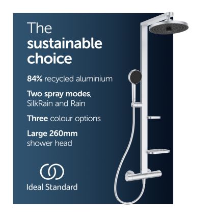 Ideal Standard BD583SI - CERATHERM ALU+ termostaattinen suihkusarja, hopea
