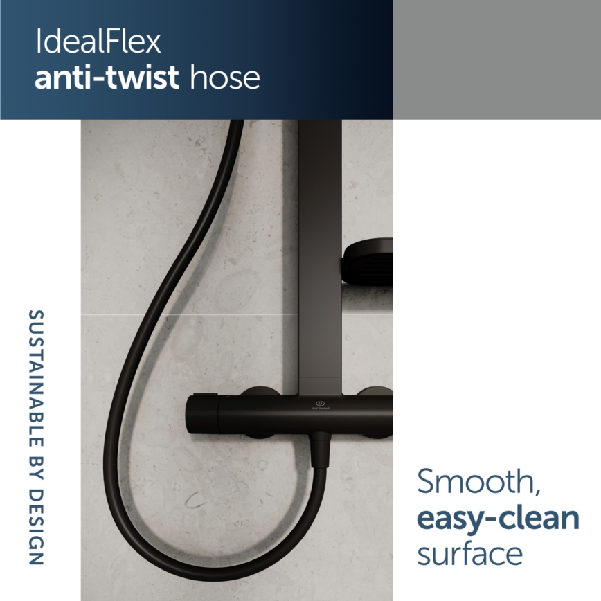 Ideal Standard BD583XG - Suihkusetti CERATHERM ALU+ -sekoittajalla, mattamusta