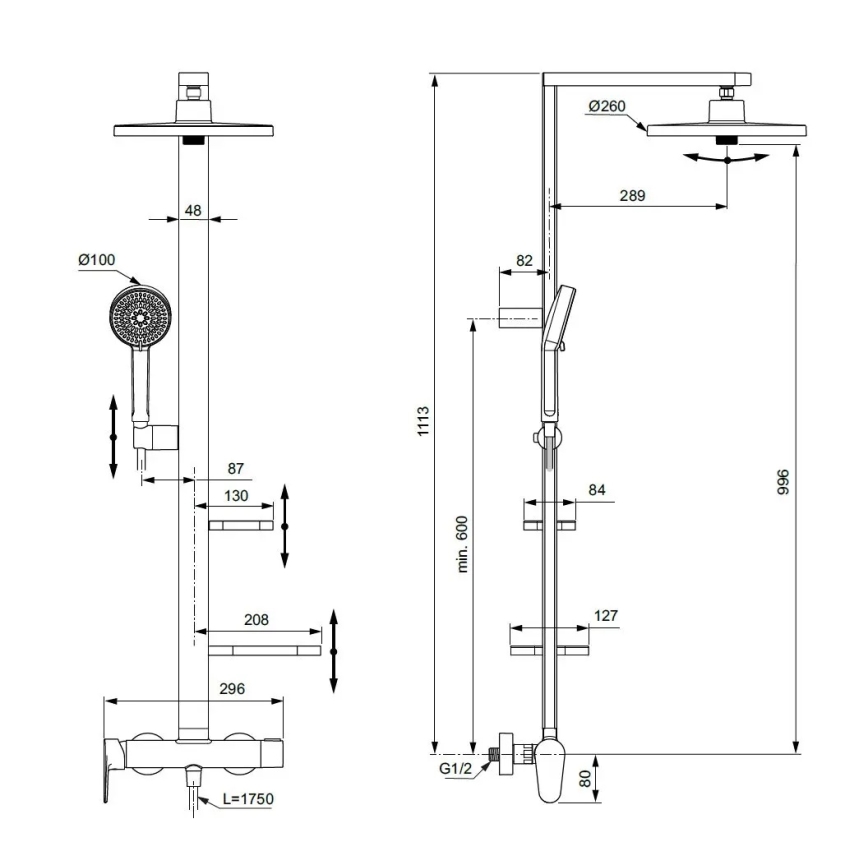 Ideal Standard BD584XG - Suihkusetti CERAFLOW ALU+ sekoittimella, mattamusta