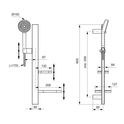 Ideal Standard BD586XG - Suihkusetti IDEALRAIN ALU+ mattamusta