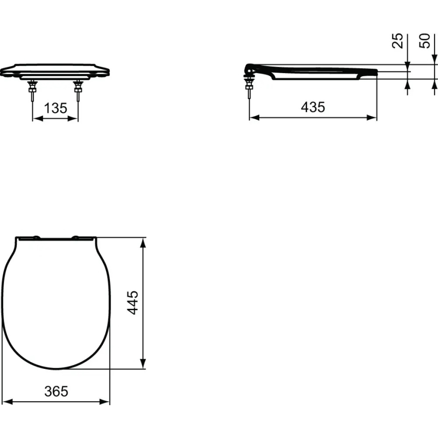 Ideal Standard E036601 - SoftClose CONNECT AIR - WC-istuimen kansi, valkoinen