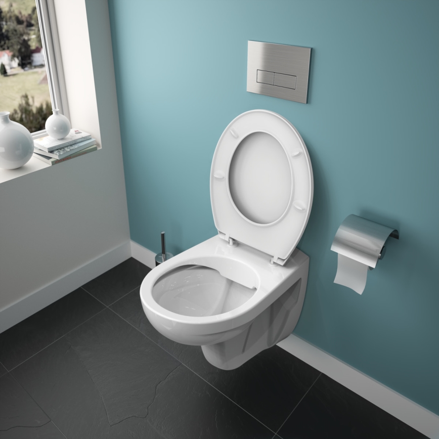 Ideal Standard K881001 - Seinään asennettava WC-istuin, reunaton EUROVIT, keramiikka/valkoinen
