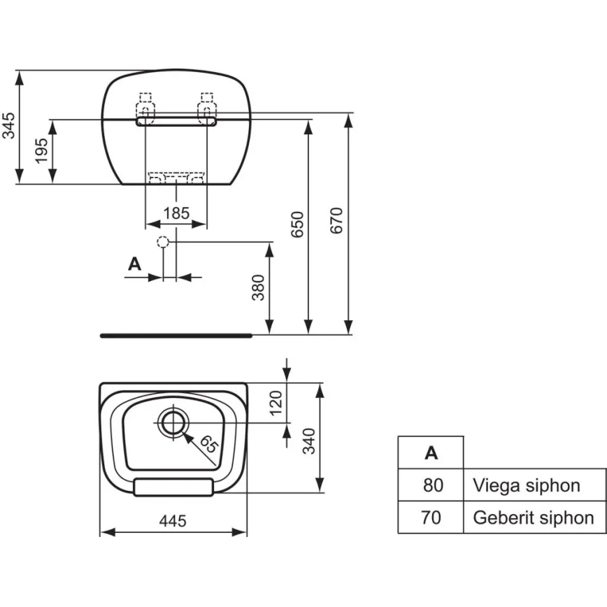 Ideal Standard R380601 - Seinään asennettava pesuallas DOURO 44,5x34 cm keramiikka/valkoinen