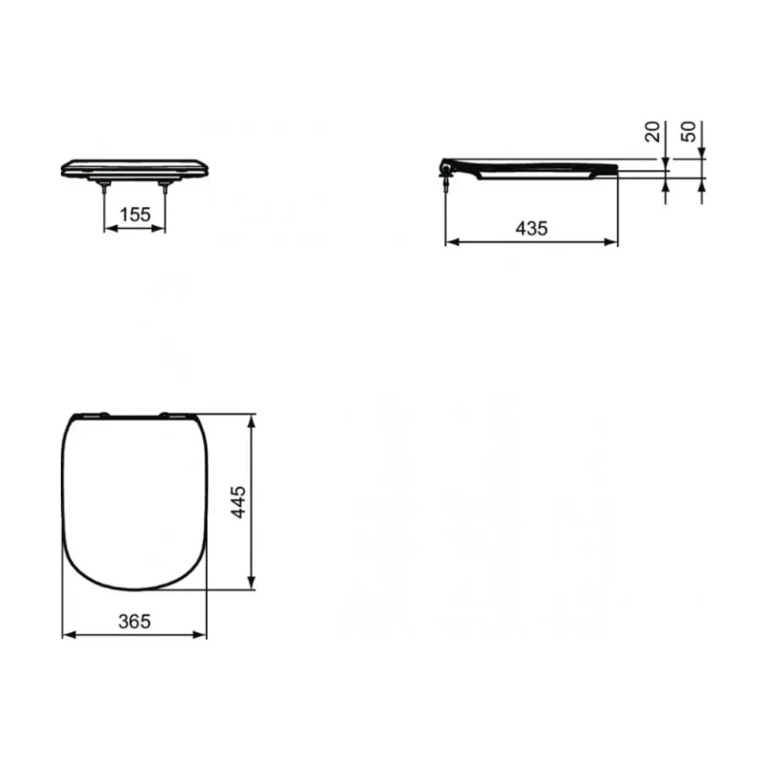 Ideal Standard T352701 - WC-istuinkansi SoftClose TESI, valkoinen