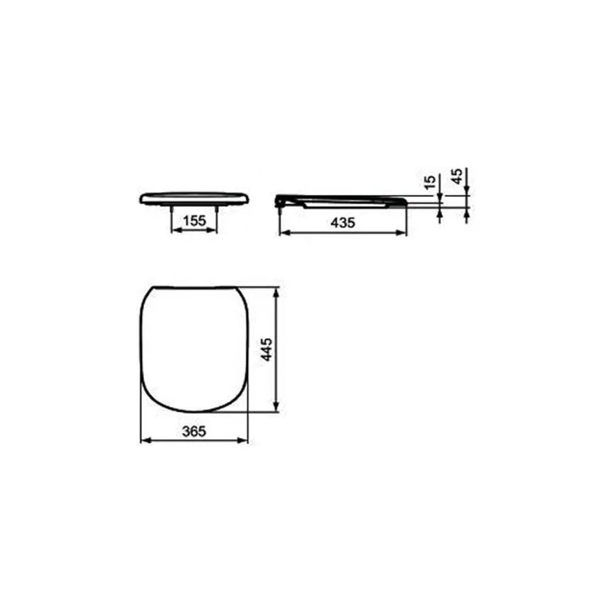 Ideal Standard T352901 - TESI SoftClose WC-istuinkansi, valkoinen