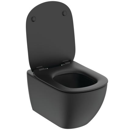 Ideal Standard T3546V3 - Seinään asennettava WC SoftClose-istuinkannella TESI keramiikka/musta